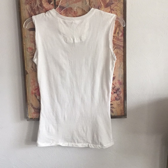 SPIRITUAL GANGSTER STRETCH WHITE SLEEVELESS TANK TOP S - Picture 6 of 8